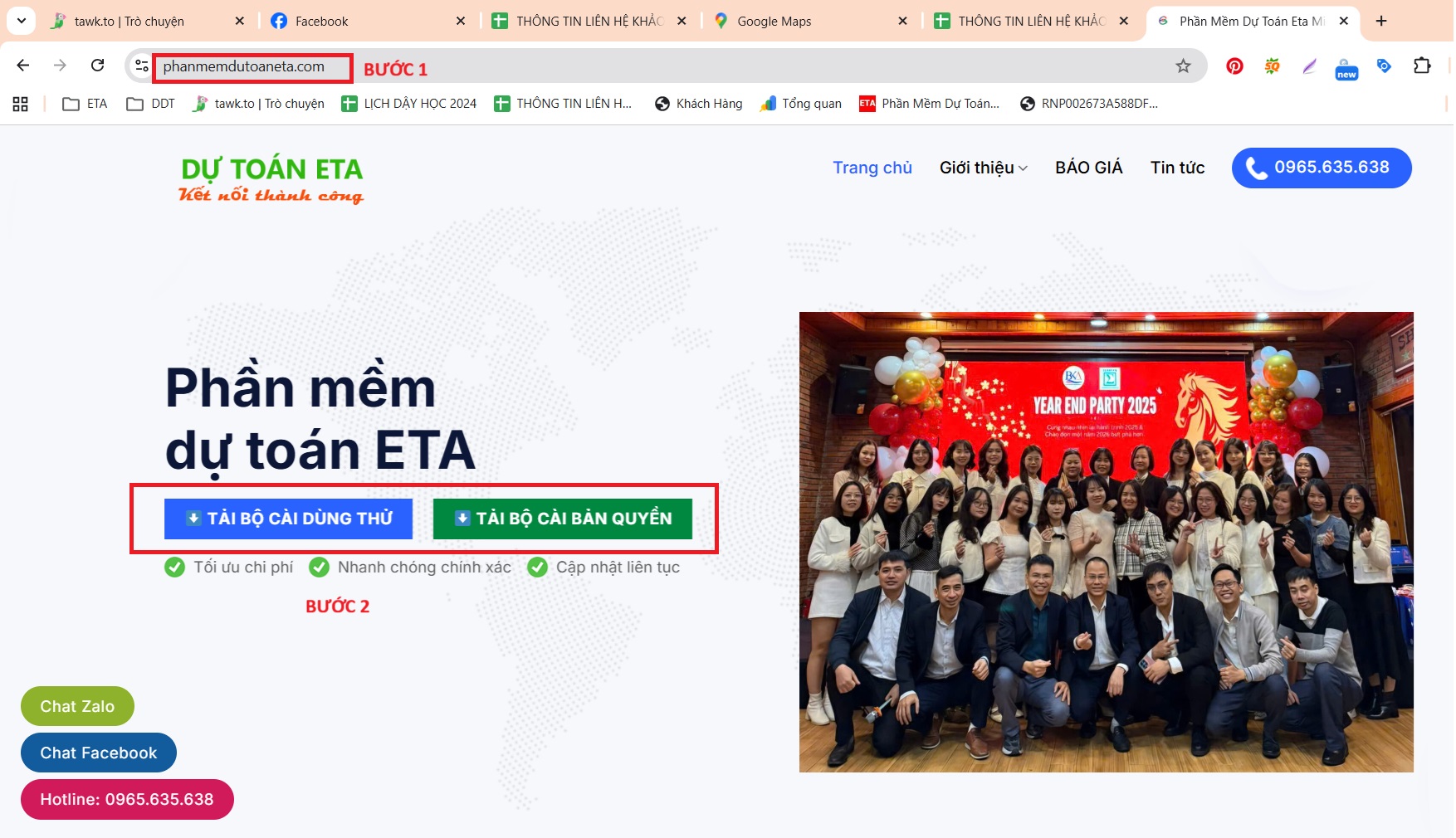 tải bộ cài dự toán eta